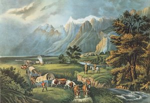 Kalliovuoret: Siirtolaiset ylittävät tasangot, 1866.